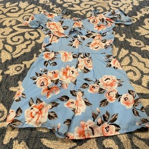 Harmony and Havoc blue floral romper in size M